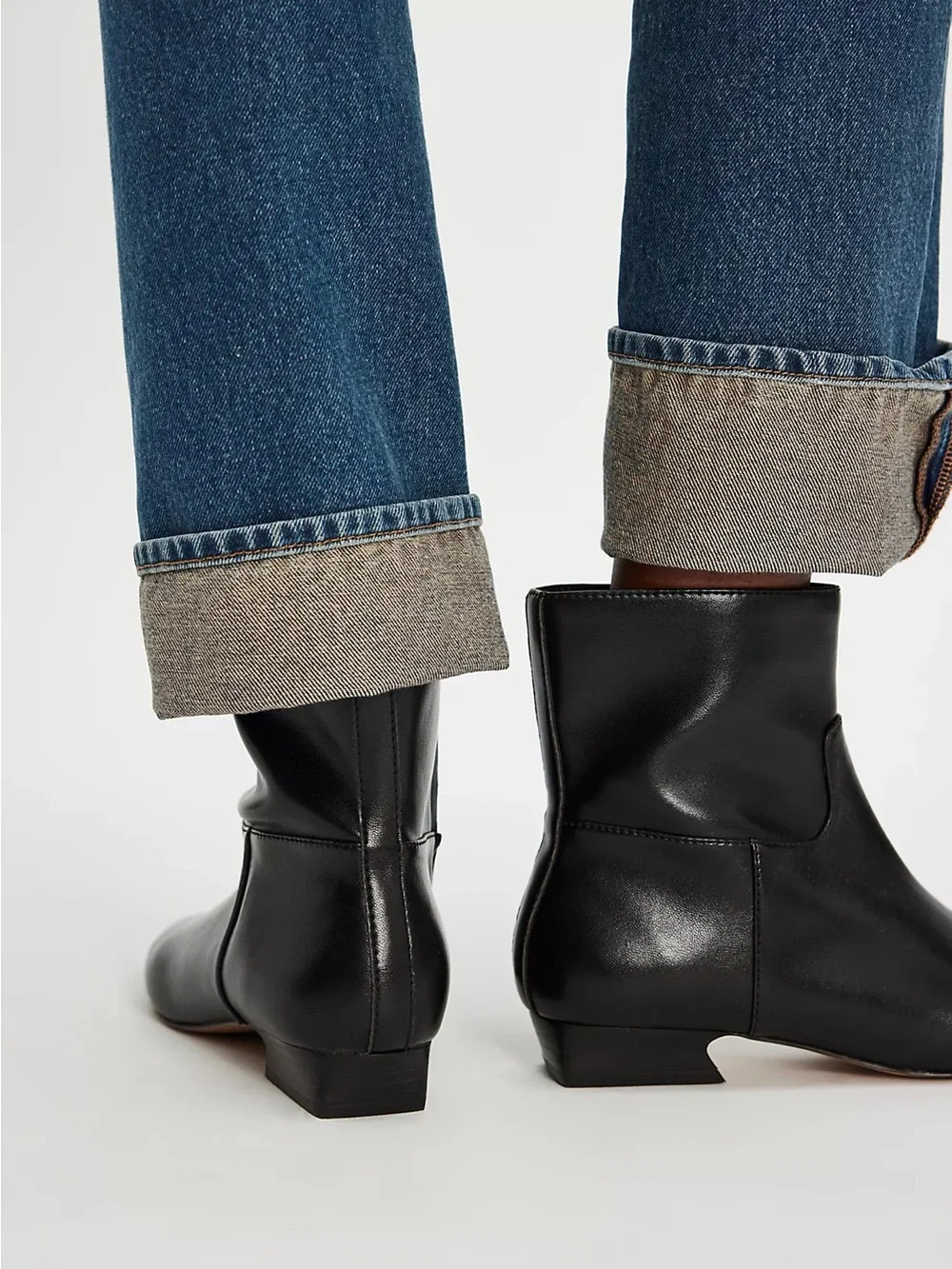 FREE PEOPLE Easy Does It Vegan Black Snip Toe Ankle Boots- Size 7.5 & 8